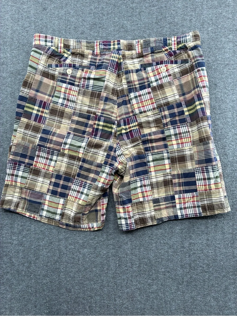 Nautica Men's Multi-Color Patchwork Plaid Shorts Cotton 42